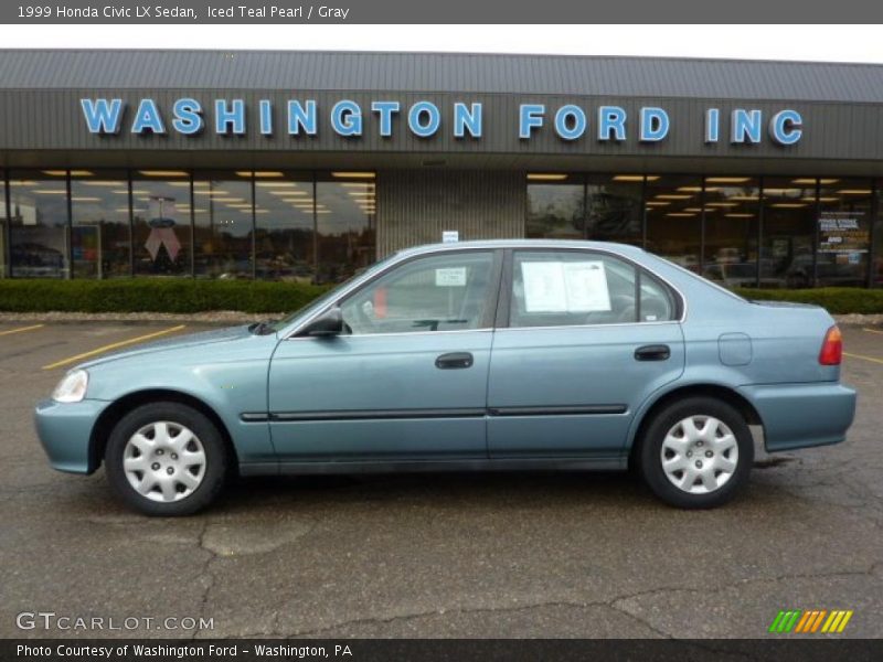 Iced Teal Pearl / Gray 1999 Honda Civic LX Sedan