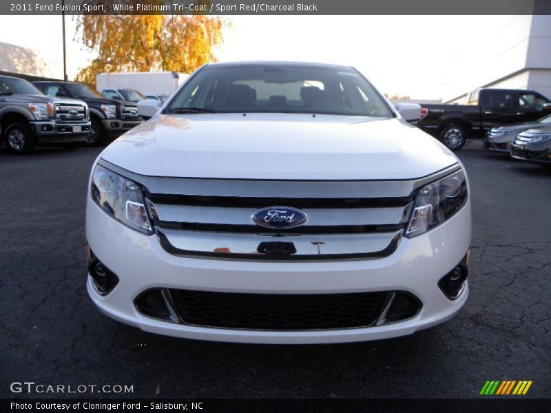 White Platinum Tri-Coat / Sport Red/Charcoal Black 2011 Ford Fusion Sport