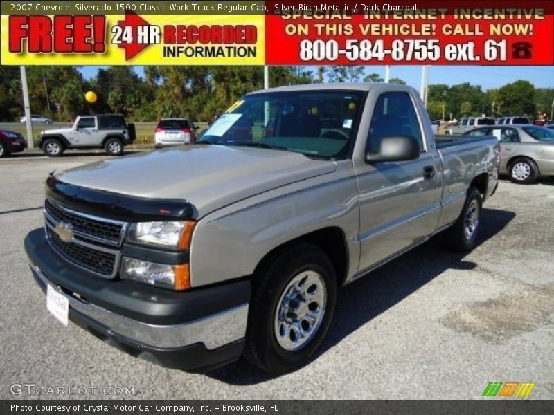 Silver Birch Metallic / Dark Charcoal 2007 Chevrolet Silverado 1500 Classic Work Truck Regular Cab