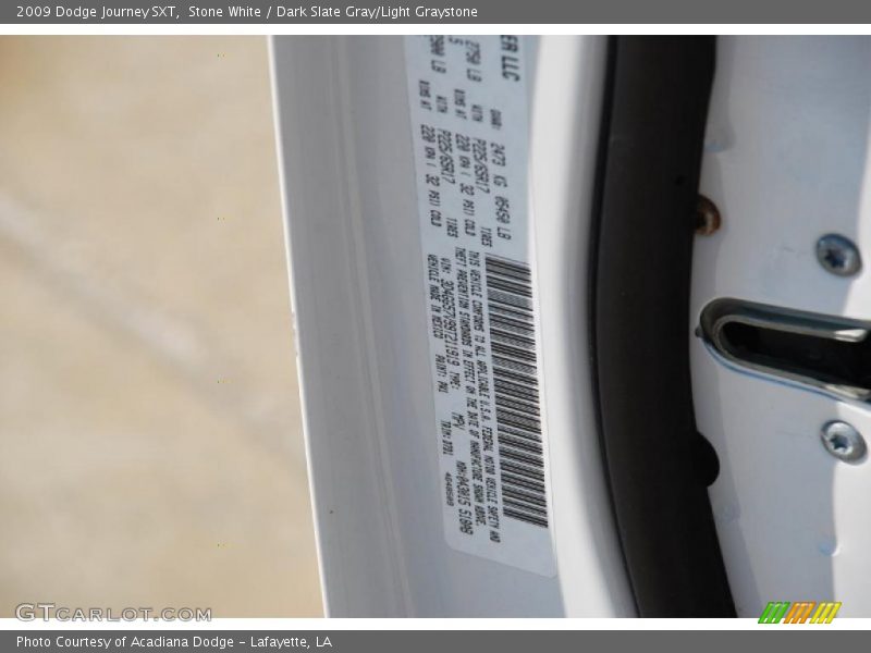 Stone White / Dark Slate Gray/Light Graystone 2009 Dodge Journey SXT