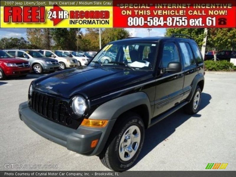 Black Clearcoat / Medium Slate Gray 2007 Jeep Liberty Sport