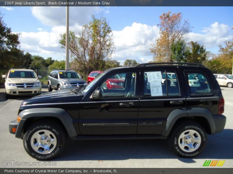 Black Clearcoat / Medium Slate Gray 2007 Jeep Liberty Sport