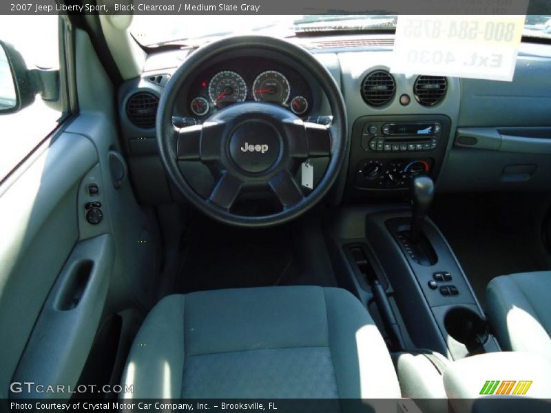 Black Clearcoat / Medium Slate Gray 2007 Jeep Liberty Sport