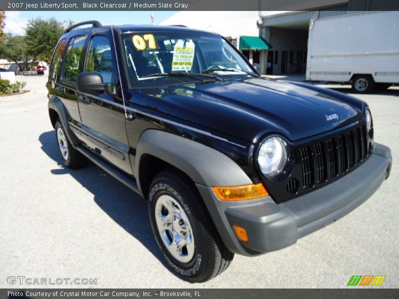 Black Clearcoat / Medium Slate Gray 2007 Jeep Liberty Sport