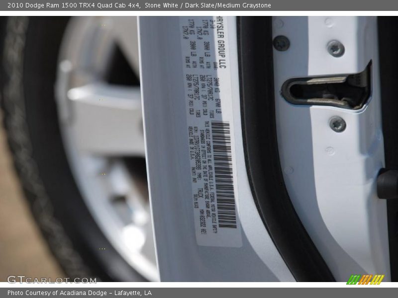 Stone White / Dark Slate/Medium Graystone 2010 Dodge Ram 1500 TRX4 Quad Cab 4x4
