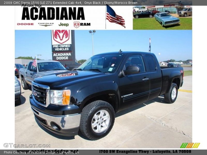 Onyx Black / Ebony/Morocco Brown 2009 GMC Sierra 1500 SLE Z71 Extended Cab 4x4