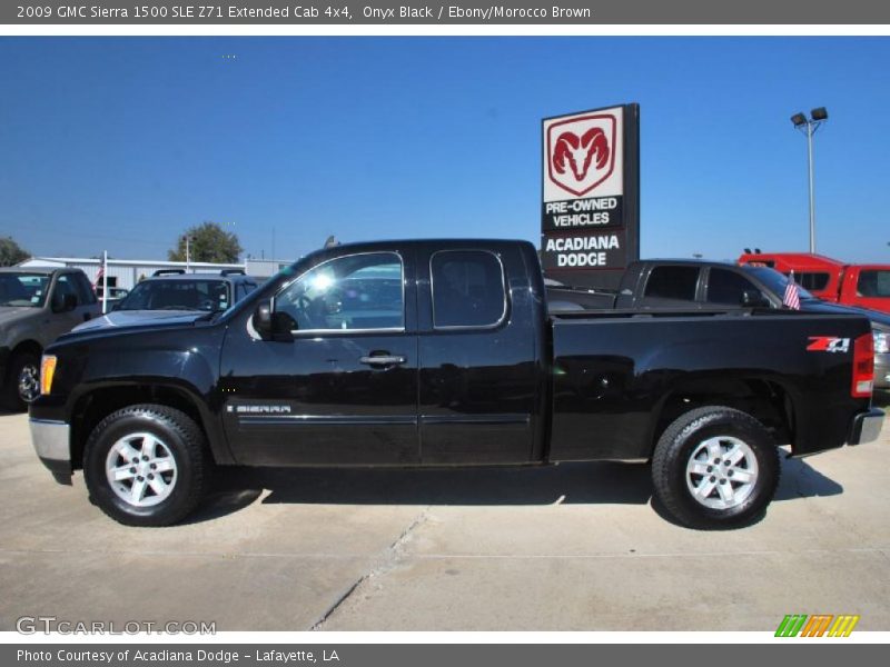 Onyx Black / Ebony/Morocco Brown 2009 GMC Sierra 1500 SLE Z71 Extended Cab 4x4