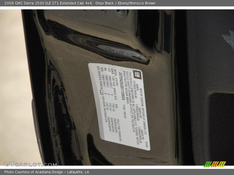 Onyx Black / Ebony/Morocco Brown 2009 GMC Sierra 1500 SLE Z71 Extended Cab 4x4