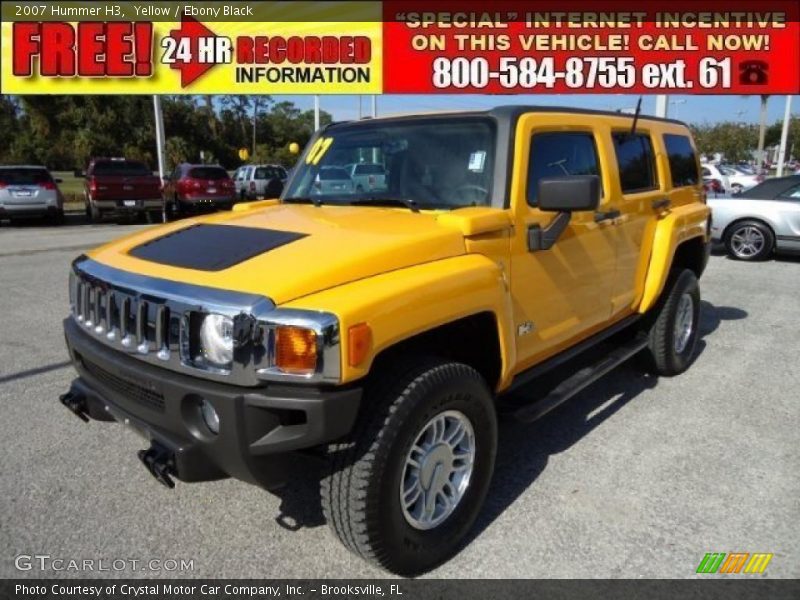 Yellow / Ebony Black 2007 Hummer H3