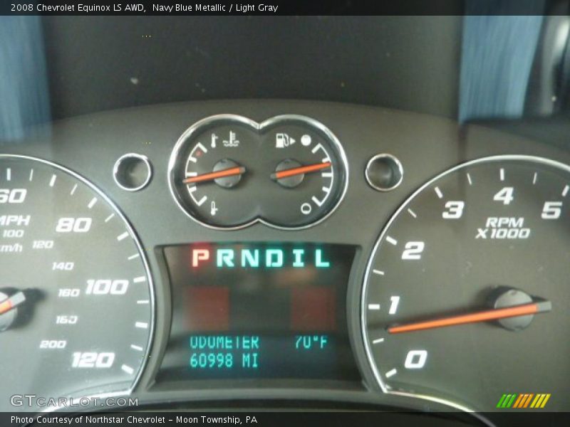 Navy Blue Metallic / Light Gray 2008 Chevrolet Equinox LS AWD