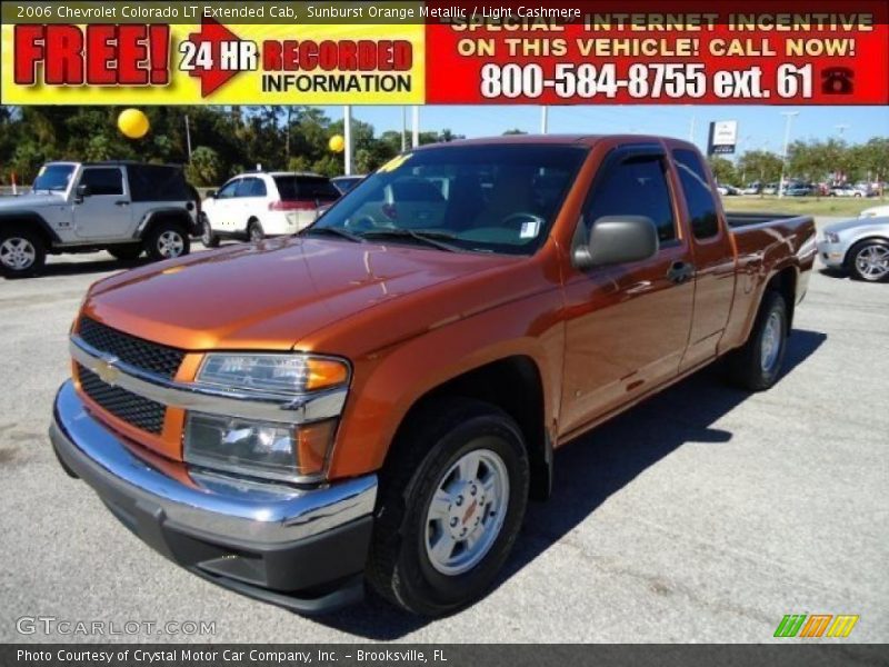 Sunburst Orange Metallic / Light Cashmere 2006 Chevrolet Colorado LT Extended Cab