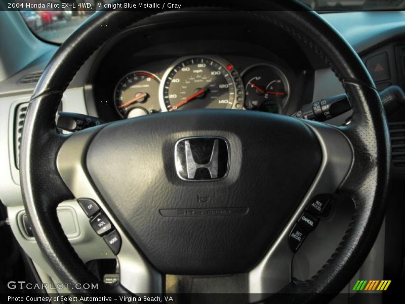 Midnight Blue Metallic / Gray 2004 Honda Pilot EX-L 4WD