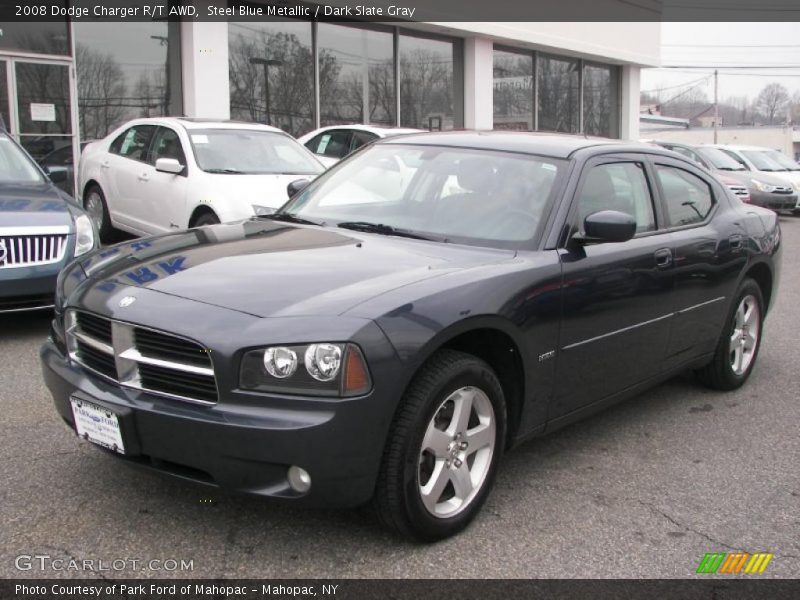 Steel Blue Metallic / Dark Slate Gray 2008 Dodge Charger R/T AWD