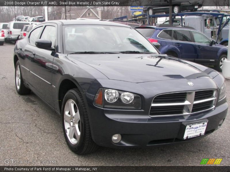 Steel Blue Metallic / Dark Slate Gray 2008 Dodge Charger R/T AWD