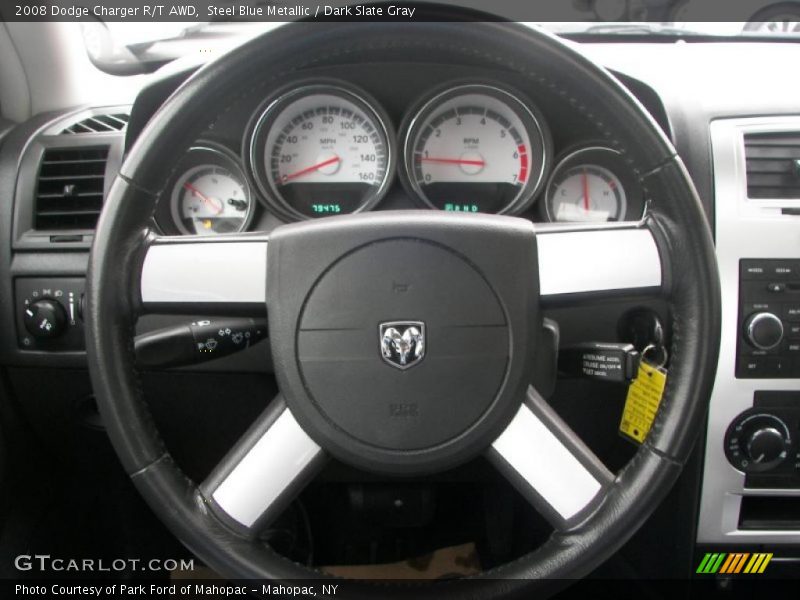 Steel Blue Metallic / Dark Slate Gray 2008 Dodge Charger R/T AWD