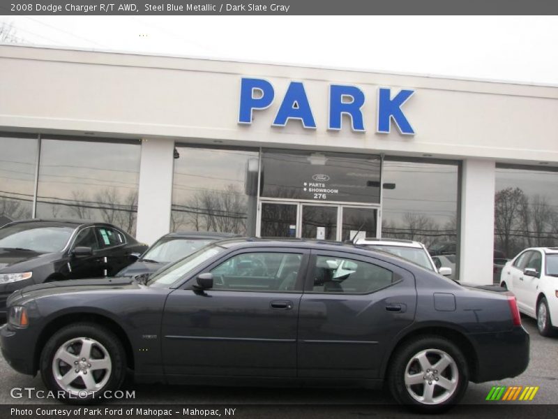 Steel Blue Metallic / Dark Slate Gray 2008 Dodge Charger R/T AWD