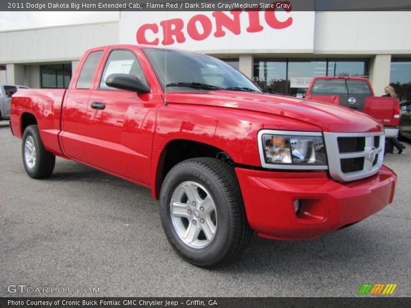 Flame Red / Dark Slate Gray/Medium Slate Gray 2011 Dodge Dakota Big Horn Extended Cab