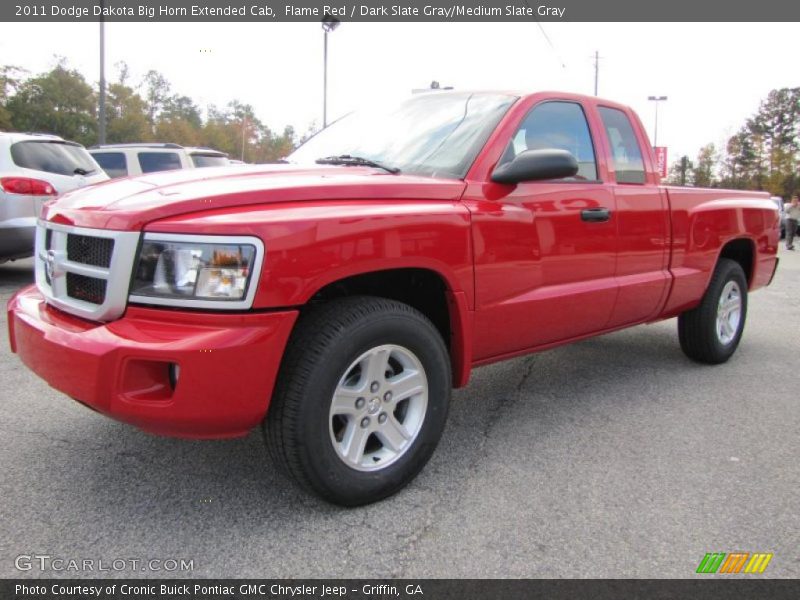 Flame Red / Dark Slate Gray/Medium Slate Gray 2011 Dodge Dakota Big Horn Extended Cab
