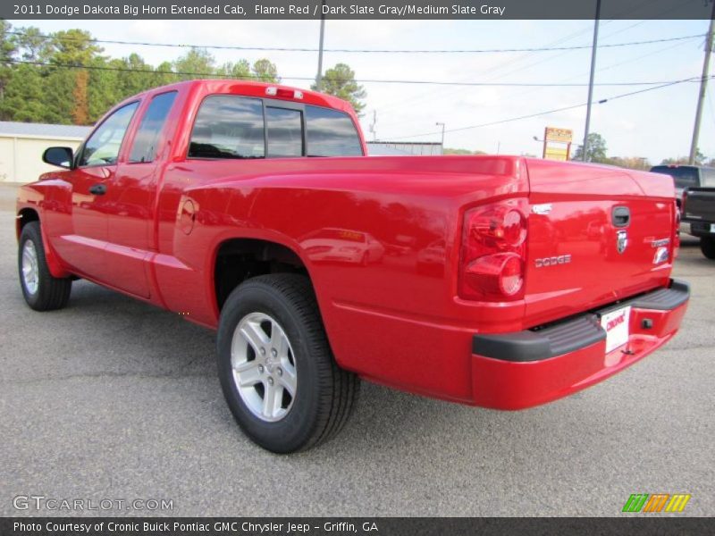 Flame Red / Dark Slate Gray/Medium Slate Gray 2011 Dodge Dakota Big Horn Extended Cab