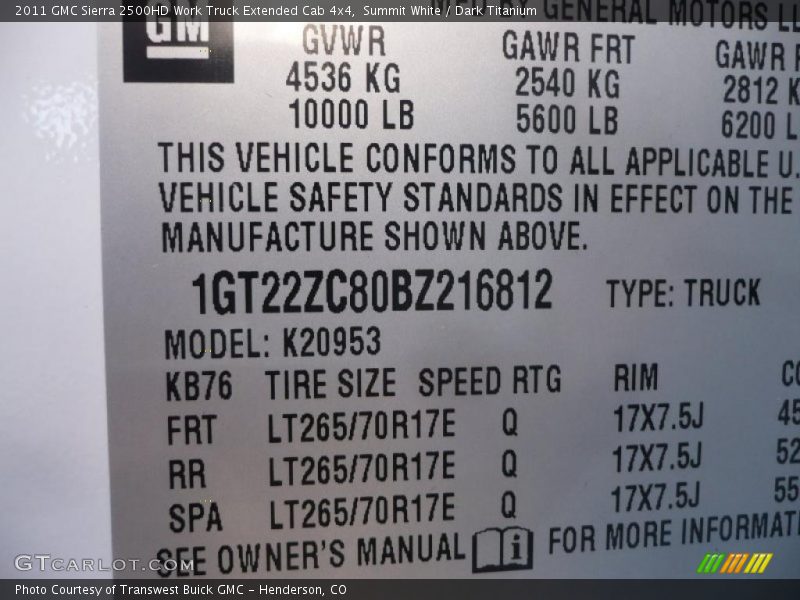 Summit White / Dark Titanium 2011 GMC Sierra 2500HD Work Truck Extended Cab 4x4