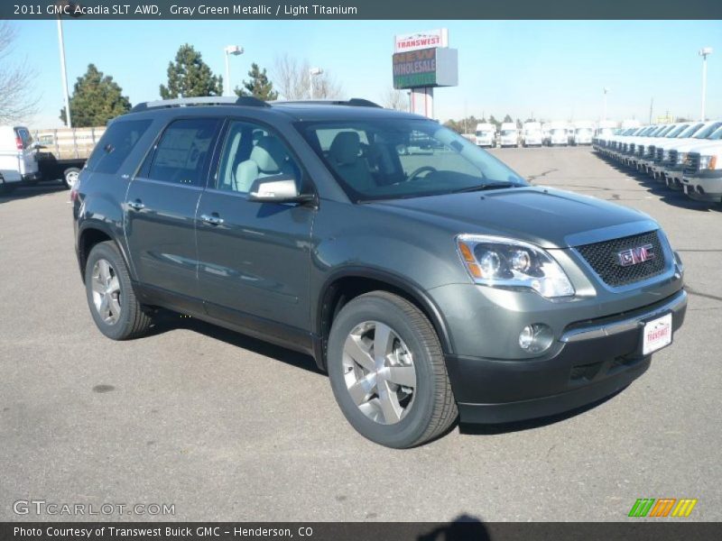 Gray Green Metallic / Light Titanium 2011 GMC Acadia SLT AWD