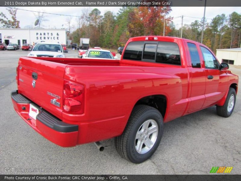 Flame Red / Dark Slate Gray/Medium Slate Gray 2011 Dodge Dakota Big Horn Extended Cab