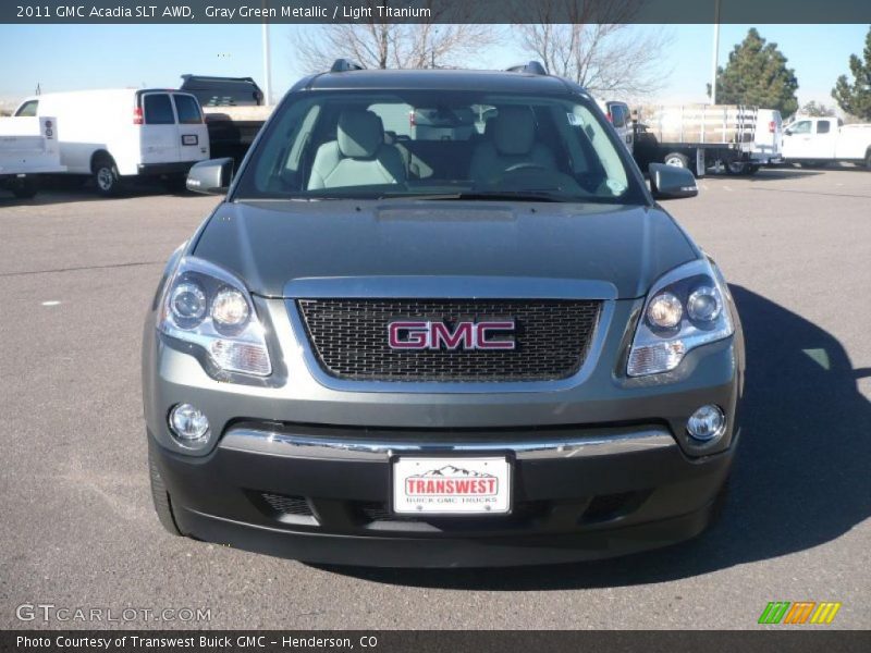 Gray Green Metallic / Light Titanium 2011 GMC Acadia SLT AWD