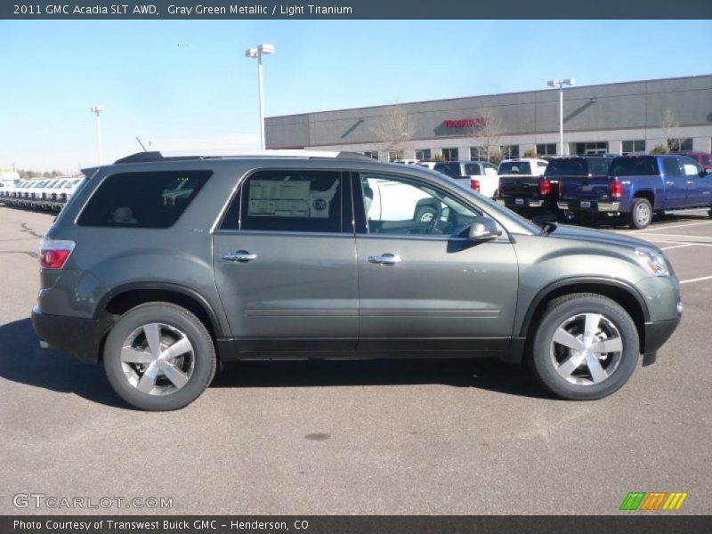 Gray Green Metallic / Light Titanium 2011 GMC Acadia SLT AWD