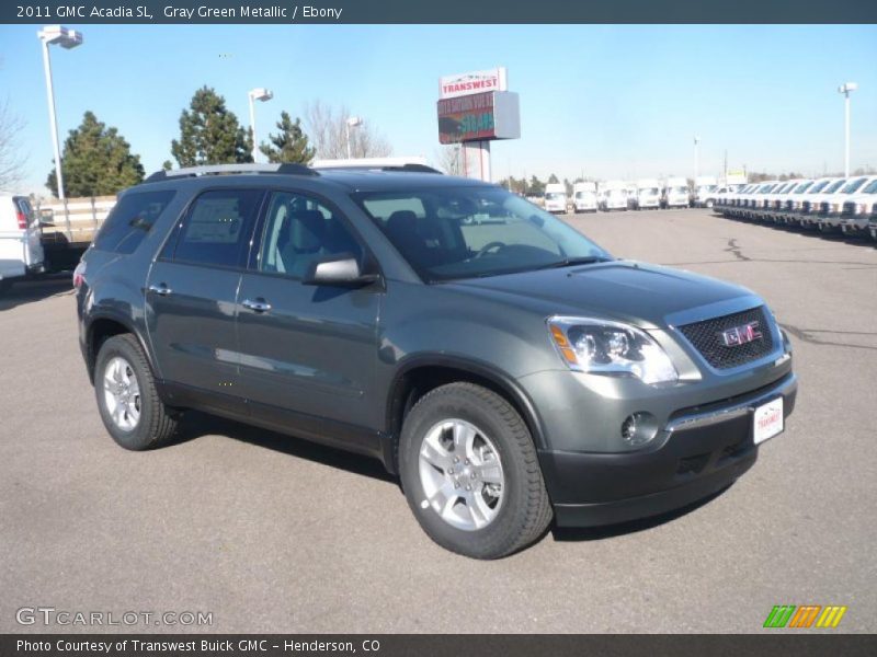 Gray Green Metallic / Ebony 2011 GMC Acadia SL