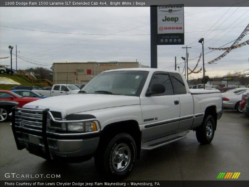 Bright White / Beige 1998 Dodge Ram 1500 Laramie SLT Extended Cab 4x4