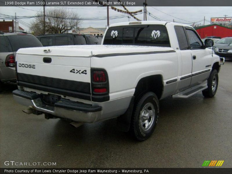 Bright White / Beige 1998 Dodge Ram 1500 Laramie SLT Extended Cab 4x4
