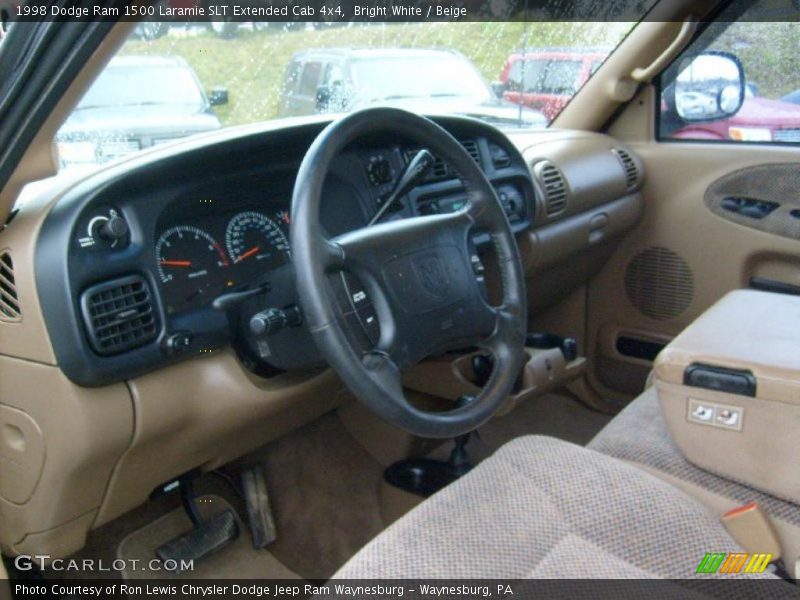 Bright White / Beige 1998 Dodge Ram 1500 Laramie SLT Extended Cab 4x4