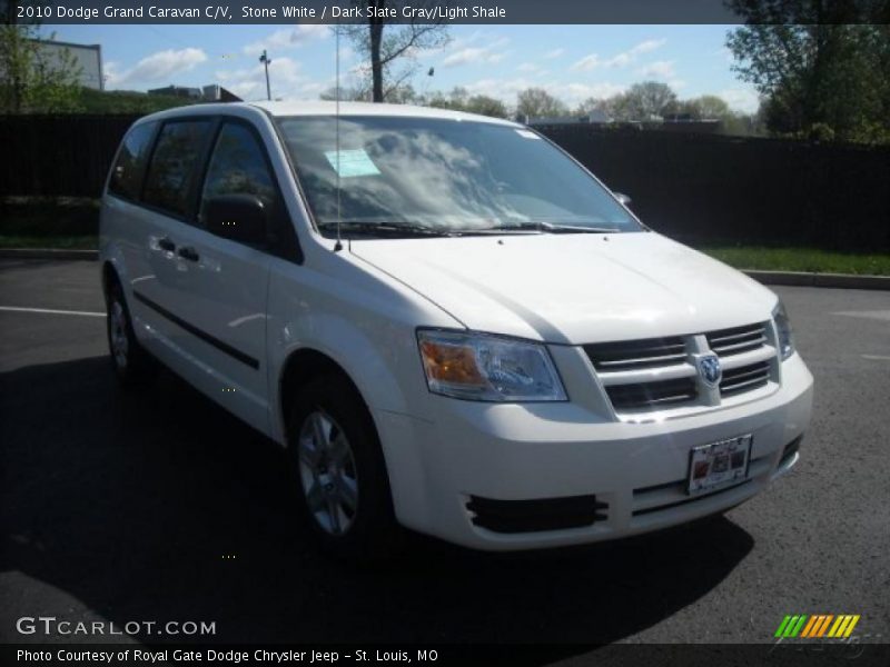 Stone White / Dark Slate Gray/Light Shale 2010 Dodge Grand Caravan C/V