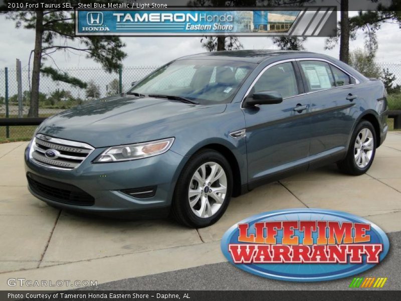 Steel Blue Metallic / Light Stone 2010 Ford Taurus SEL