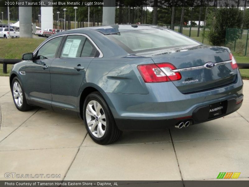 Steel Blue Metallic / Light Stone 2010 Ford Taurus SEL