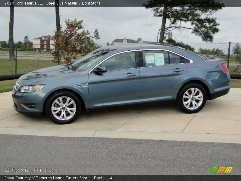 Steel Blue Metallic / Light Stone 2010 Ford Taurus SEL