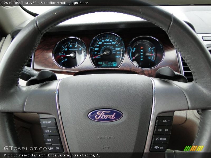 Steel Blue Metallic / Light Stone 2010 Ford Taurus SEL