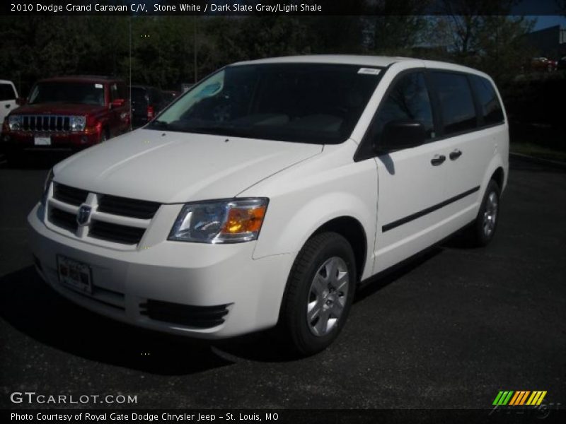 Stone White / Dark Slate Gray/Light Shale 2010 Dodge Grand Caravan C/V