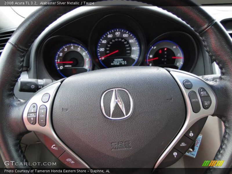 Alabaster Silver Metallic / Taupe 2008 Acura TL 3.2