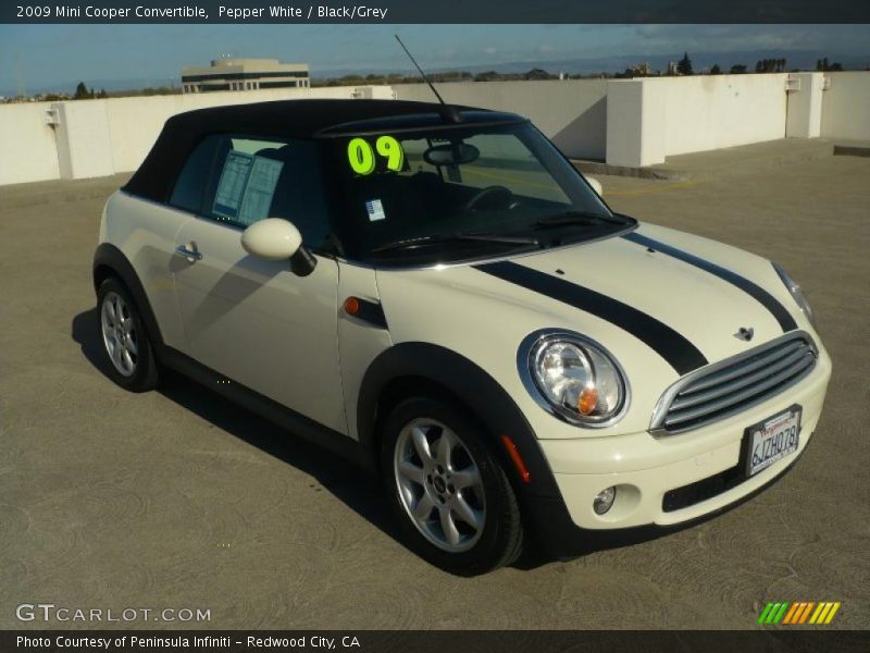 Pepper White / Black/Grey 2009 Mini Cooper Convertible