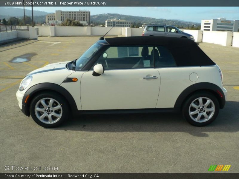 Pepper White / Black/Grey 2009 Mini Cooper Convertible