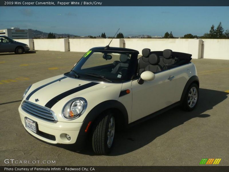Pepper White / Black/Grey 2009 Mini Cooper Convertible