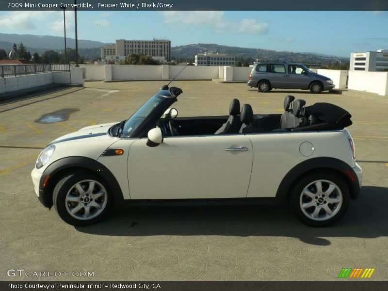 Pepper White / Black/Grey 2009 Mini Cooper Convertible