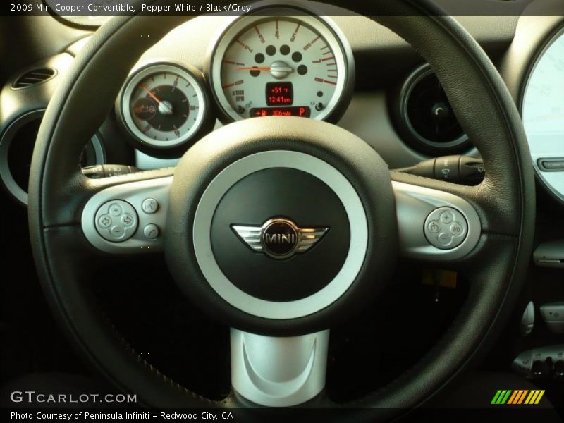 Pepper White / Black/Grey 2009 Mini Cooper Convertible