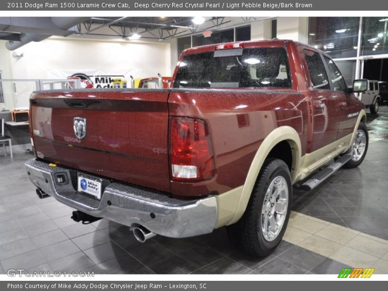 Deep Cherry Red Crystal Pearl / Light Pebble Beige/Bark Brown 2011 Dodge Ram 1500 Laramie Crew Cab