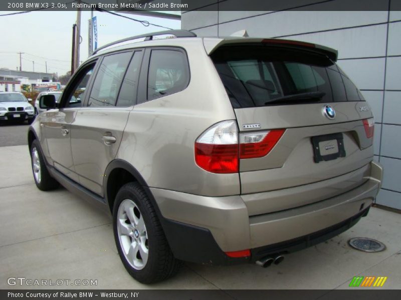 Platinum Bronze Metallic / Saddle Brown 2008 BMW X3 3.0si