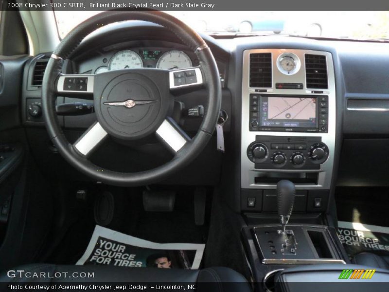 Brilliant Black Crystal Pearl / Dark Slate Gray 2008 Chrysler 300 C SRT8