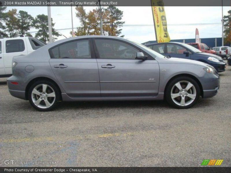 Titanium Gray Metallic / Black/Red 2004 Mazda MAZDA3 s Sedan