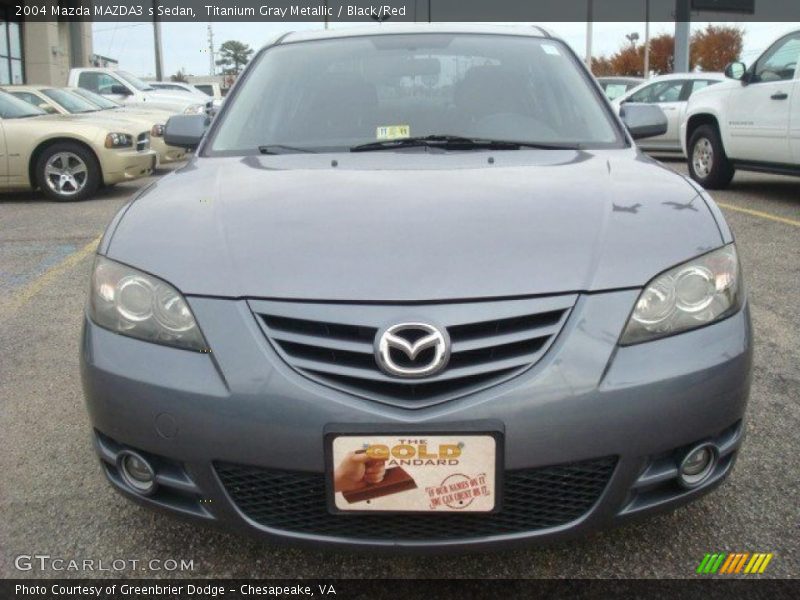 Titanium Gray Metallic / Black/Red 2004 Mazda MAZDA3 s Sedan