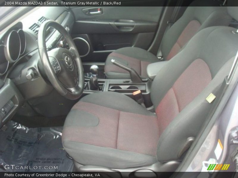 Titanium Gray Metallic / Black/Red 2004 Mazda MAZDA3 s Sedan